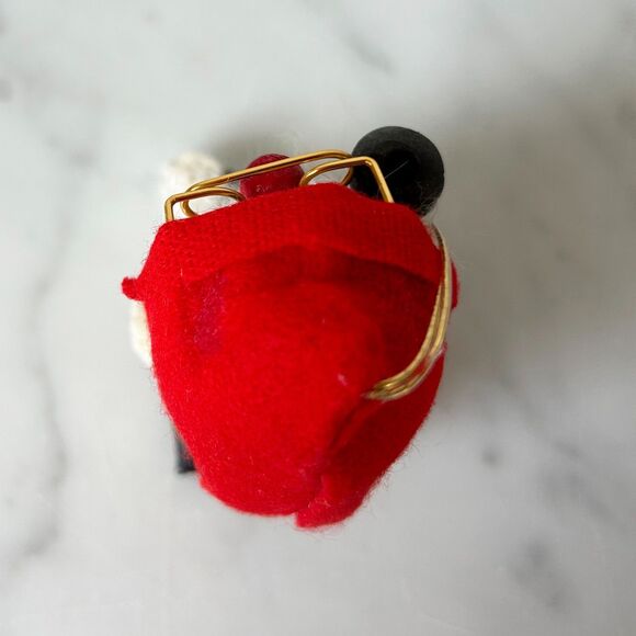 Vintage Kurt Adler Santa Gnome with Glasses and Bottle Wooden Christmas Ornament - Picture 6 of 7